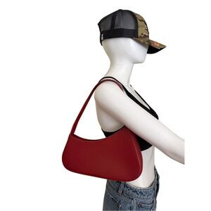 Aupen Fearless Red Leather Shoulder Bag